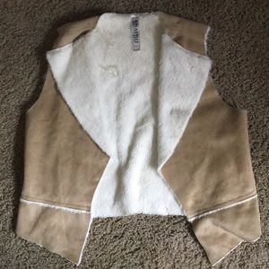 fluffy fake dear skin vest